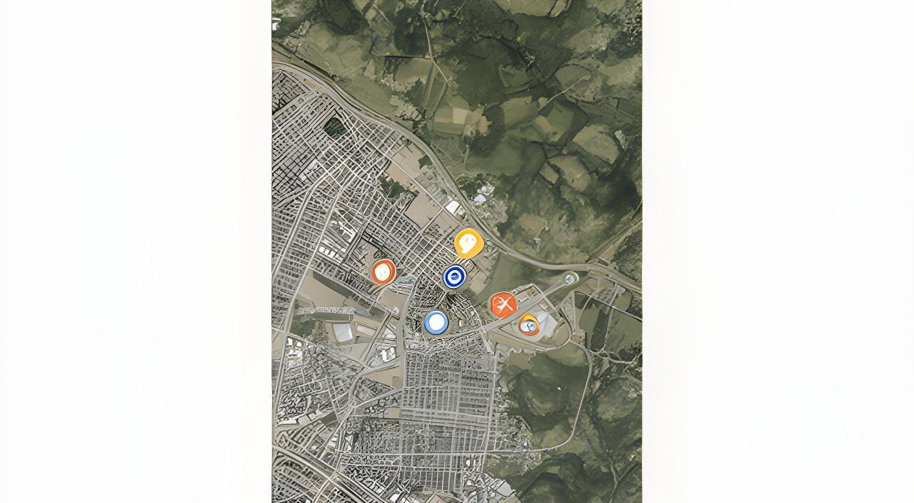 Mapa a okolie Práznovskej cesty v Topoľčanoch s vyznačením kancelárie